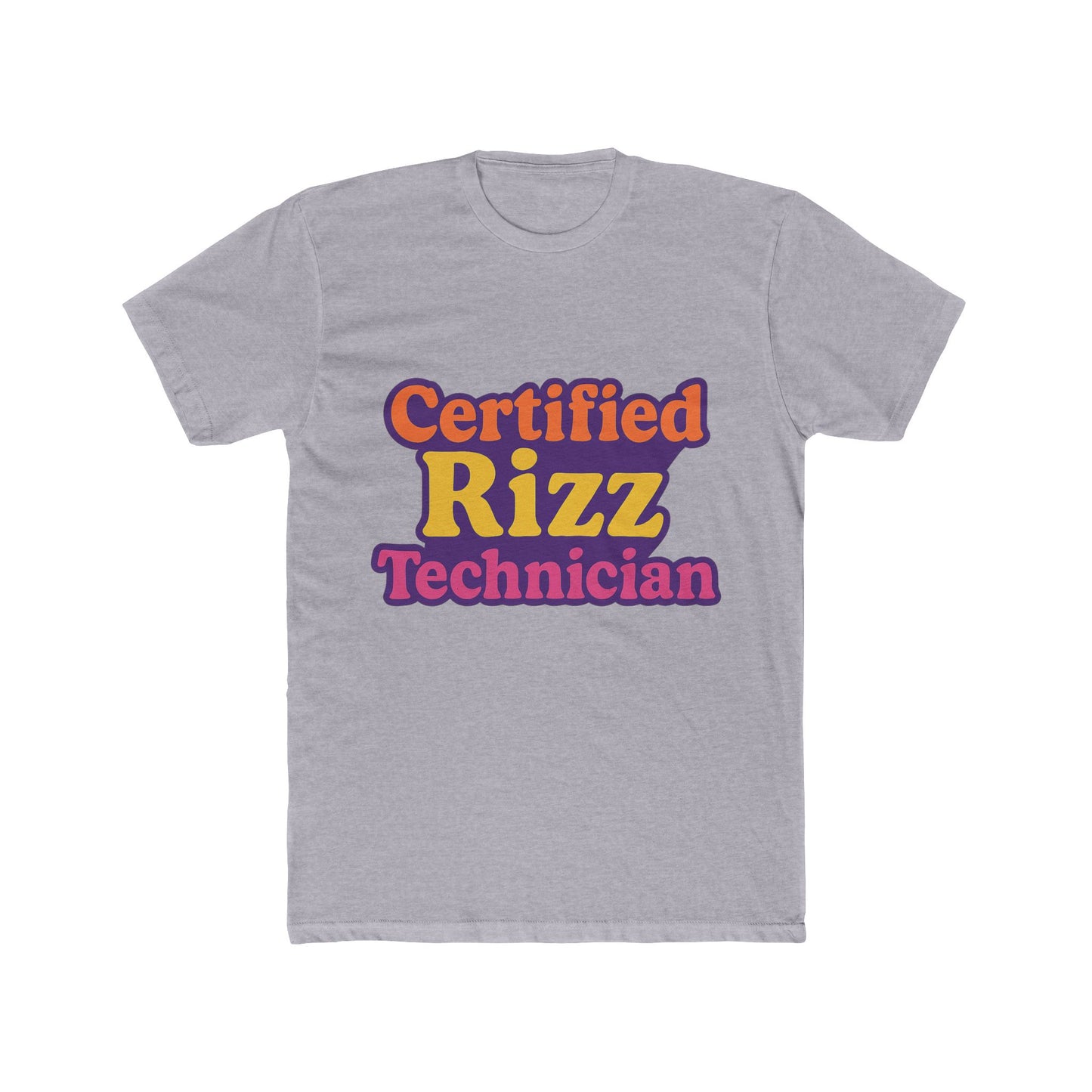 certified rizz technician unisex t-shirt - funny meme graphic tee for men & women - multicolor design