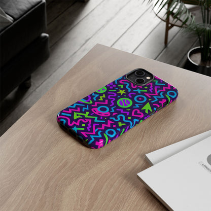Vibrant Y2K Abstract Protective Phone Case with 3D Wrap Design for Bold Aesthetic Compatible with iPhone 13, 14, 15 & 16 – all models including Pro, Pro Max & Plus