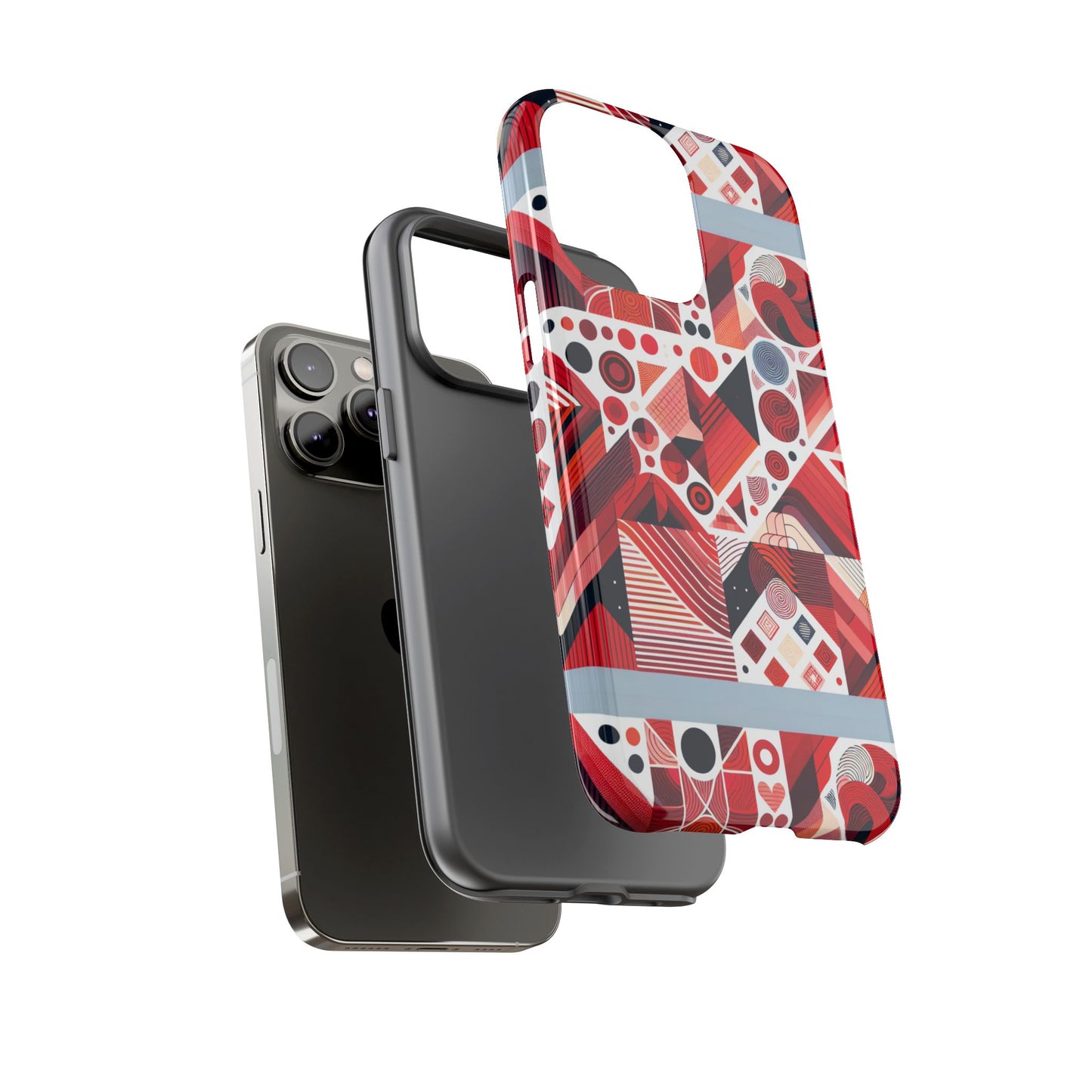 pattern image 8 vibrant shockproof phone case for kids and teens with abstract geometric design compatible with iphone 13, 14, 15 & 16 – all models including pro, pro max & plus