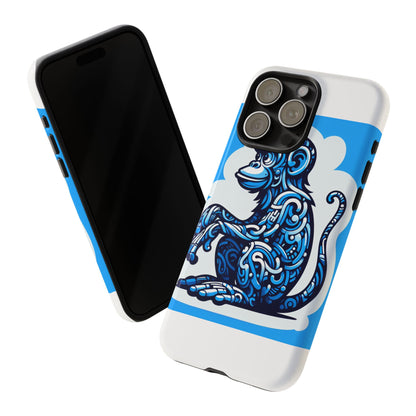 Vibrant 3D Monkey Design Phone Case in Blue – Stylish Protection for Smartphones Compatible with iPhone 13, 14, 15 & 16 – All Models Including Pro, Pro Max & Plus