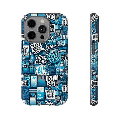 Vibrant 3D Graphic Phone Case for Men and Women – Unique Blue Design for Stylish Protection – Compatible with iPhone 13, 14, 15 & 16 – all models including Pro, Pro Max & Plus