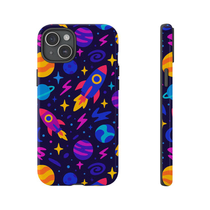 Vibrant 3D Wrap Protective Phone Case with Playful Space Theme for Stylish Self-Expression Compatible with iPhone 13, 14, 15 & 16 – all models including Pro, Pro Max & Plus