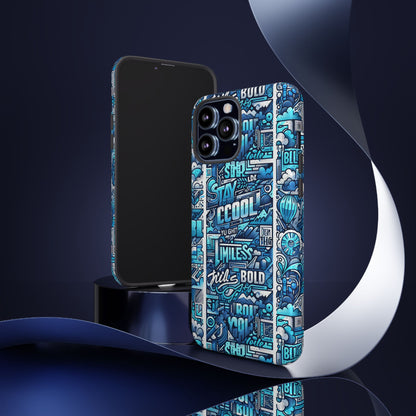Vibrant Artistic 3D Wrap Phone Case in Blue for Trendsetters – Stylish Protection Compatible with iPhone 13, 14, 15 & 16 – All Models Including Pro, Pro Max & Plus