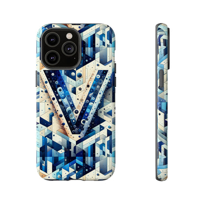 Blue Alphabet V Phone Case for Samsung and iPhone Shockproof Protective Cover with 3D Wrap Design and UV Resistance