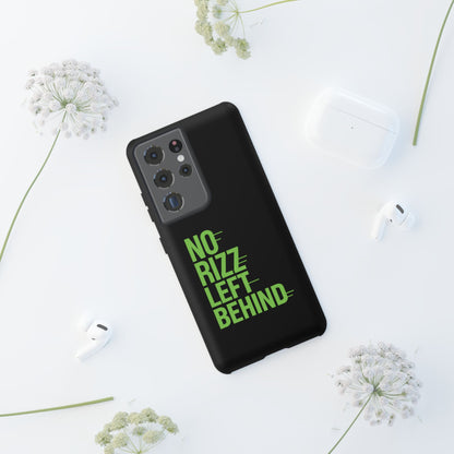 Tough Phone Case - No Rizz Left Behind, Durable Protection, Shock Absorbent, Stylish Design, Perfect Gift for Adults, Supports Wireless Charging, UV Protected, Lightweight Accessory