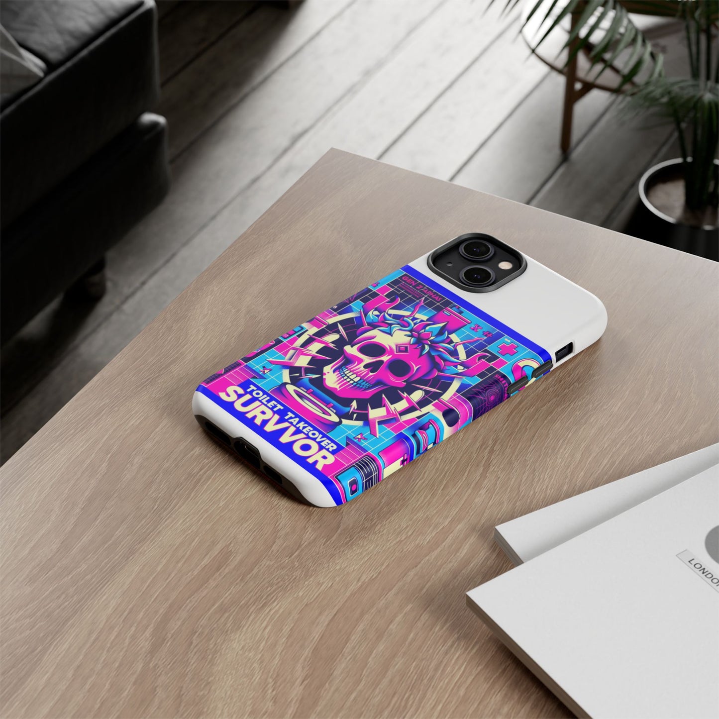 toilet takeover survivor 3d wrap protective phone case for anime and comic fans, shock absorbing tpu silicone, uv protected, stylish design, gift for birthdays and holidays