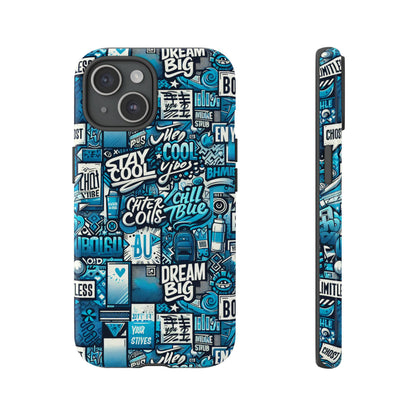 Blue Pattern Image 15 Phone Case With 3D Wrap Design Shock Absorption For Android and iPhone Devices Durable UV Protected Protective Cover