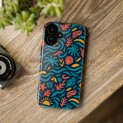 Vibrant Tropical Pattern Phone Case with 3D Design for Stylish Protection Compatible with iPhone 13, 14, 15 & 16 – all models including Pro, Pro Max & Plus