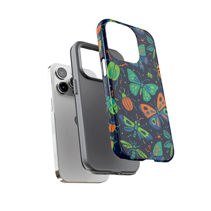 Vibrant Insect Pattern Protective Phone Case for Stylish Protection – Multicolour 3D Design Compatible with iPhone 13, 14, 15 & 16 – all models including Pro, Pro Max & Plus