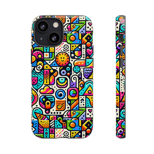 Pattern Image 9 Vibrant Shockproof Phone Case for Anime and Comic Fans with Bold Geometric Design, Durable Finish, and Impact Protection Compatibility with iPhone 13, 14, 15 & 16 – all models including Pro, Pro Max & Plus