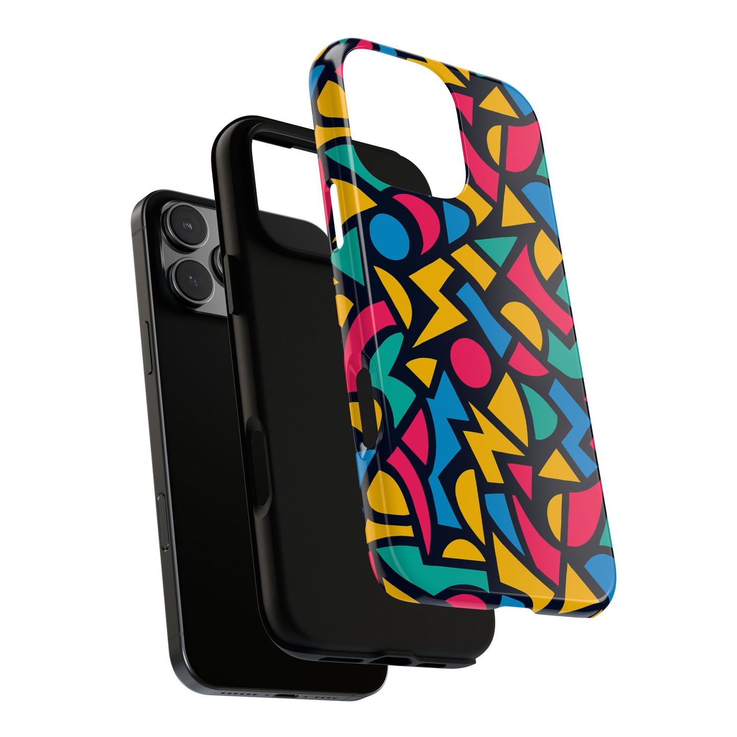 vibrant retro aesthetic phone case – stylish protection in multicolour design – compatible with iphone 13, 14, 15 & 16 – all models including pro, pro max & plus
