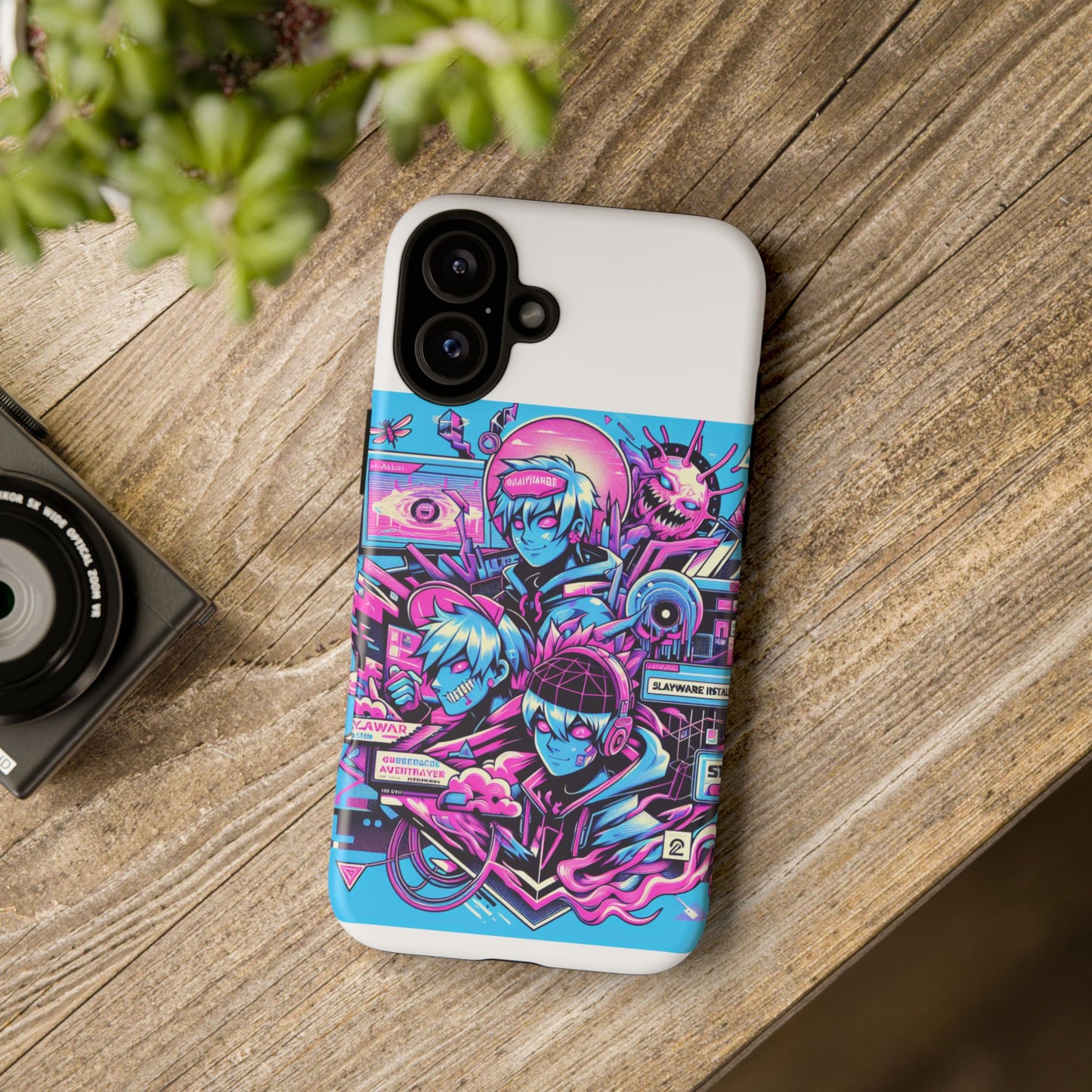 slayware installed protective phone case with 3d wrap design for anime and comic culture lovers