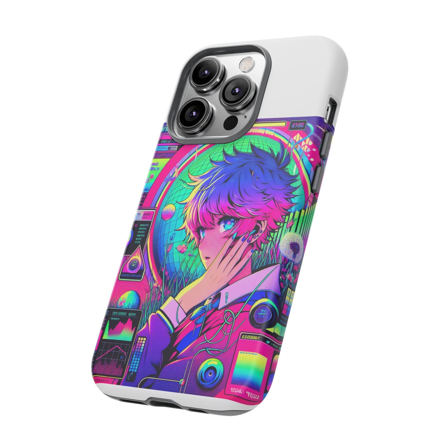 touching grass weekly 3d protective phone case for anime lovers, durable shock absorption, uv protected, glossy or matte finish options
