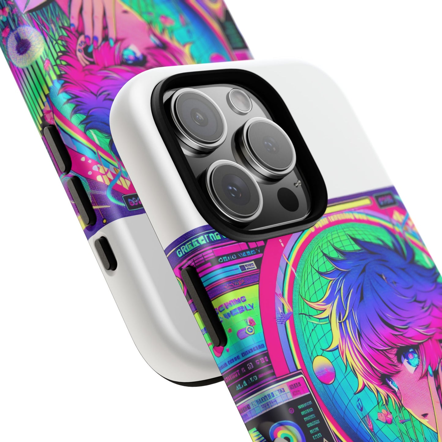 touching grass weekly vibrant protective phone case for smartphones, retro anime design, shock absorbent tpu, uv protected, unique gift for tech enthusiasts