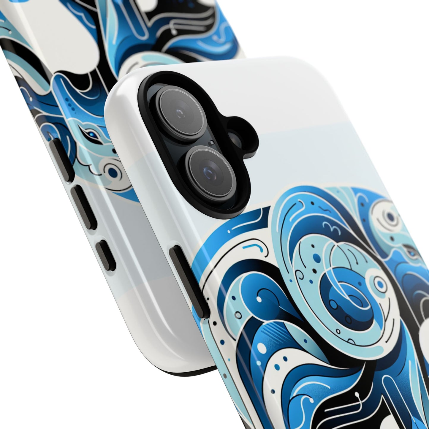 vibrant 3d blue elephant design protective phone case – unique abstract art style for stylish protection compatible with iphone 13, 14, 15 & 16 – all models including pro, pro max & plus
