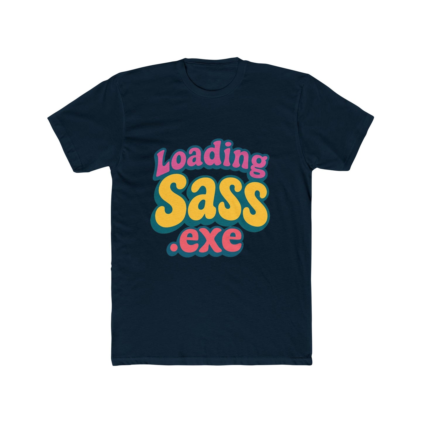 loading sass .exe meme multicolor 1 unisex t-shirt – funny graphic tee for all genders, trendy viral print, comfortable cotton casual wear