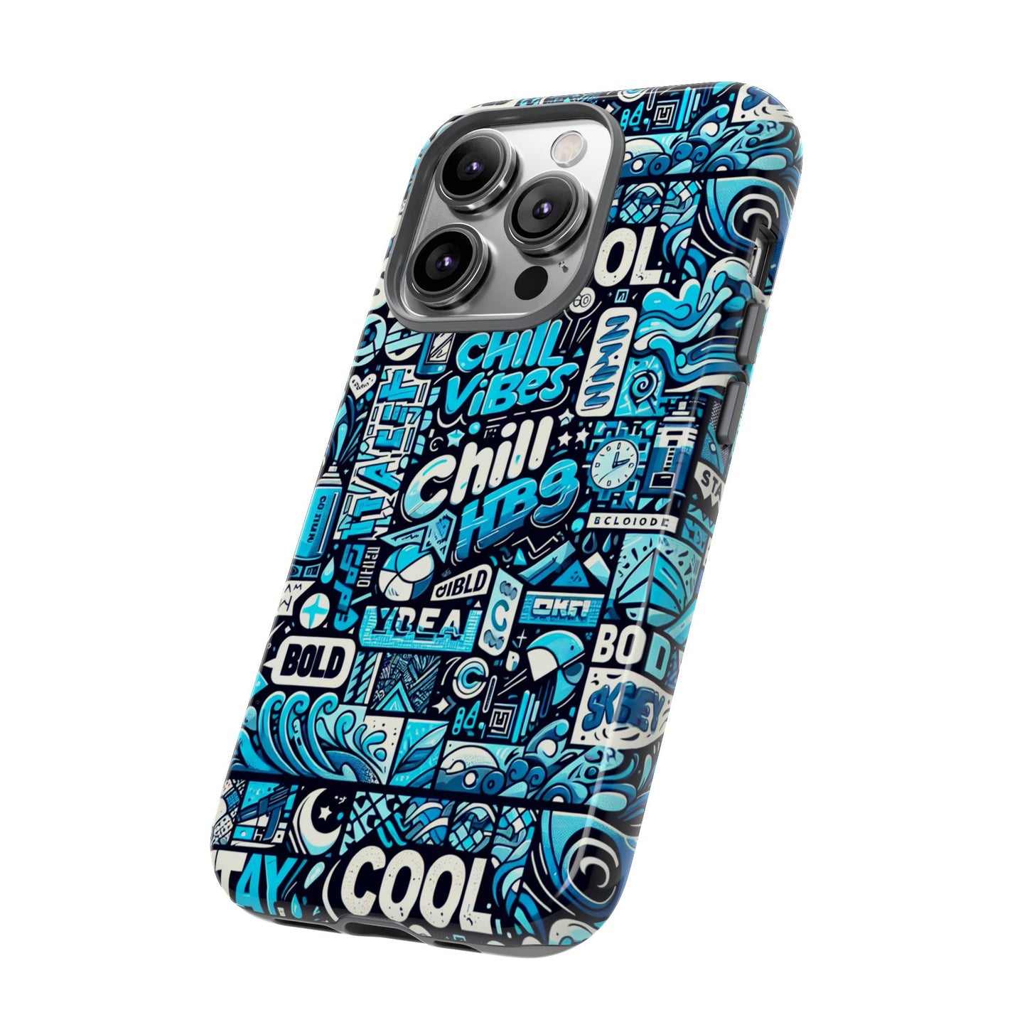 vibrant 3d wrap protective phone case with colourful chill vibes design – unique style accessory for self-expression compatible with iphone 13, 14, 15 & 16 – all models including pro, pro max & plus