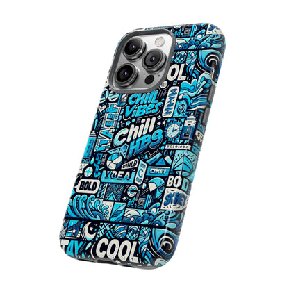 Vibrant 3D Wrap Protective Phone Case with Colourful Chill Vibes Design – Unique Style Accessory for Self-Expression Compatible with iPhone 13, 14, 15 & 16 – all models including Pro, Pro Max & Plus