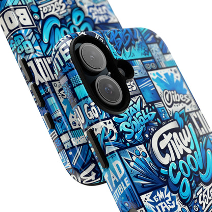 Vibrant 3D Graphic Phone Case in Blue with Playful Design for Stylish Protection Compatible with iPhone 13, 14, 15 & 16 – all models including Pro, Pro Max & Plus