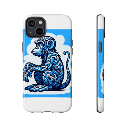 Vibrant 3D Monkey Design Phone Case in Blue – Stylish Protection for Smartphones Compatible with iPhone 13, 14, 15 & 16 – All Models Including Pro, Pro Max & Plus