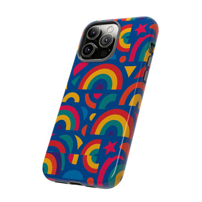 Vibrant 3D Geometric Phone Case in Multicolour Design for Stylish Protection Compatible with iPhone 13, 14, 15 & 16 – all models including Pro, Pro Max & Plus