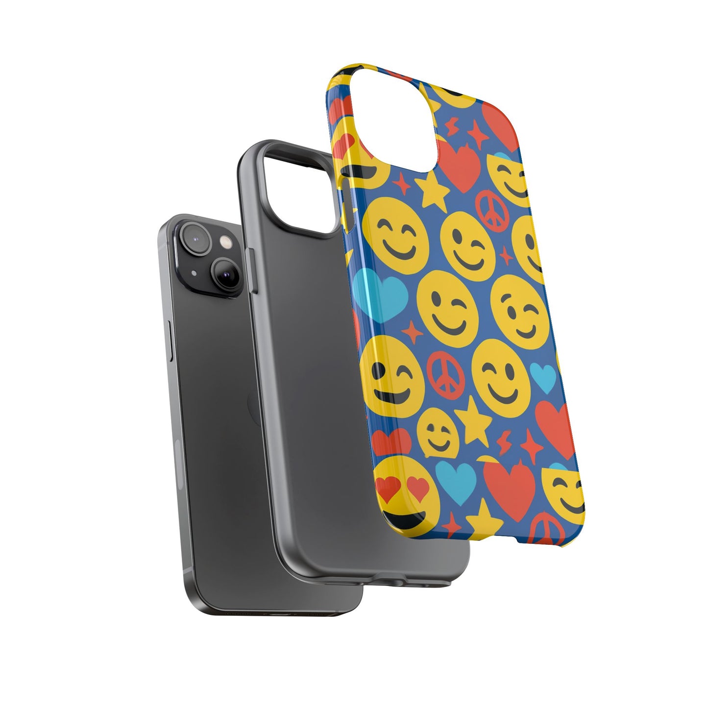 vibrant 3d emoji protective phone case for kids and adults – fun multicolour design for stylish protection compatible with iphone 13, 14, 15 & 16 – all models including pro, pro max & plus