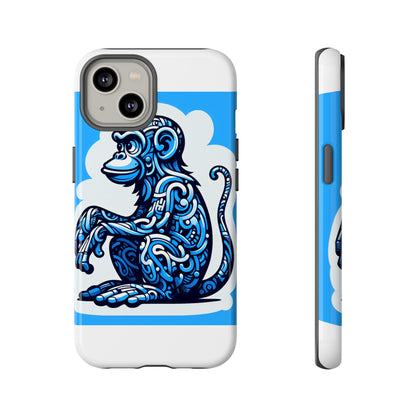 Vibrant 3D Monkey Design Phone Case in Blue – Stylish Protection for Smartphones Compatible with iPhone 13, 14, 15 & 16 – All Models Including Pro, Pro Max & Plus