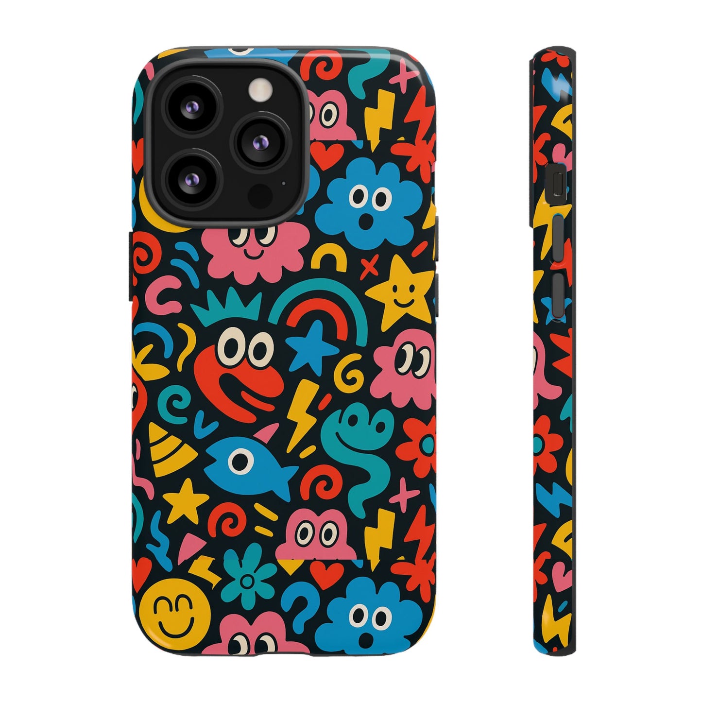 vibrant cartoon protective phone case with 3d wrap design for creative expression – compatible with iphone 13, 14, 15 & 16 – all models including pro, pro max & plus