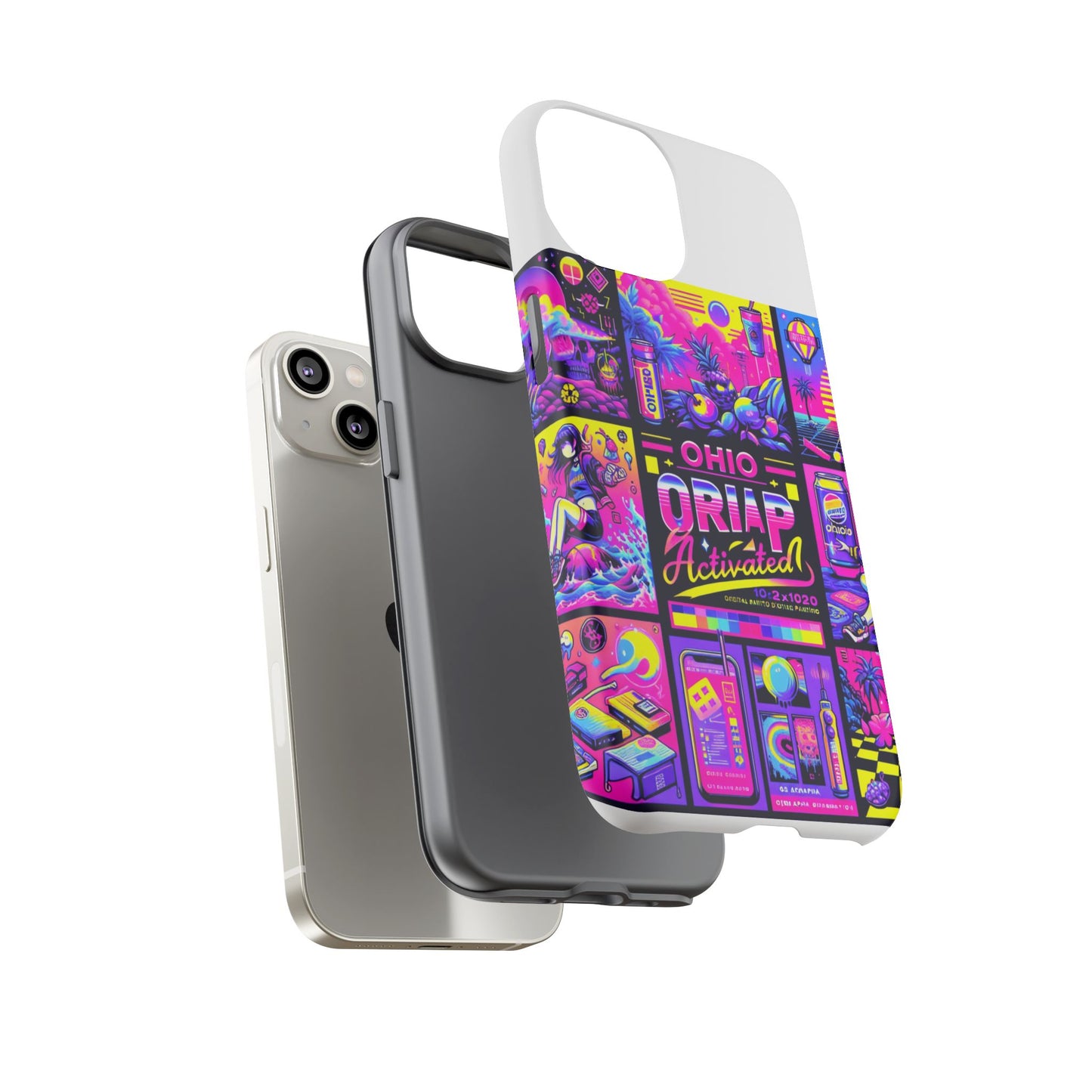 ohio drip activated protective phone case with 3d wrap design, uv protection, durable tpu silicone liner, ideal gift for tech enthusiasts and anime lovers