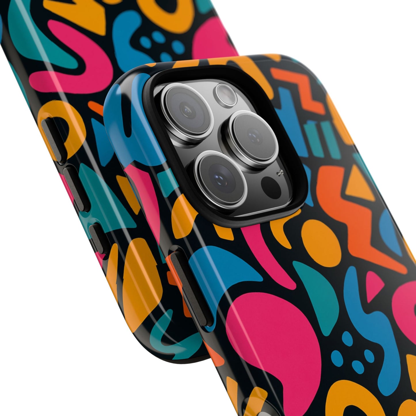 vibrant multicolour abstract 3d wrap phone case for stylish protection, unisex smartphone cover, compatible with iphone 13, 14, 15 & 16 – all models including pro, pro max & plus