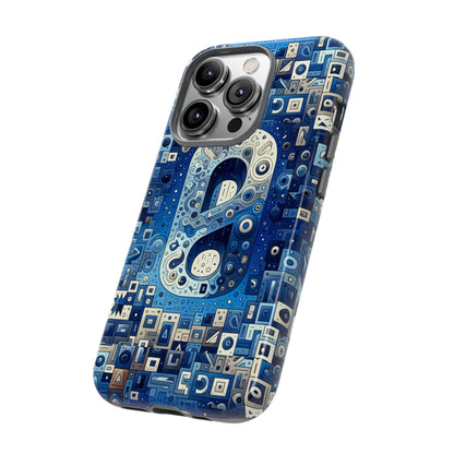 Blue Alphabet A Phone Case for Mobile Phones Durable Shockproof TPU Cover with 3D Wrap Design for Kids and Teens