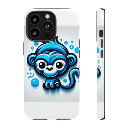 Vibrant 3D Wrap Protective Phone Case with Fun Blue Monkey Design – Stylish Accessory for Men and Women – Compatible with iPhone 13, 14, 15 & 16 – All Models Including Pro, Pro Max & Plus
