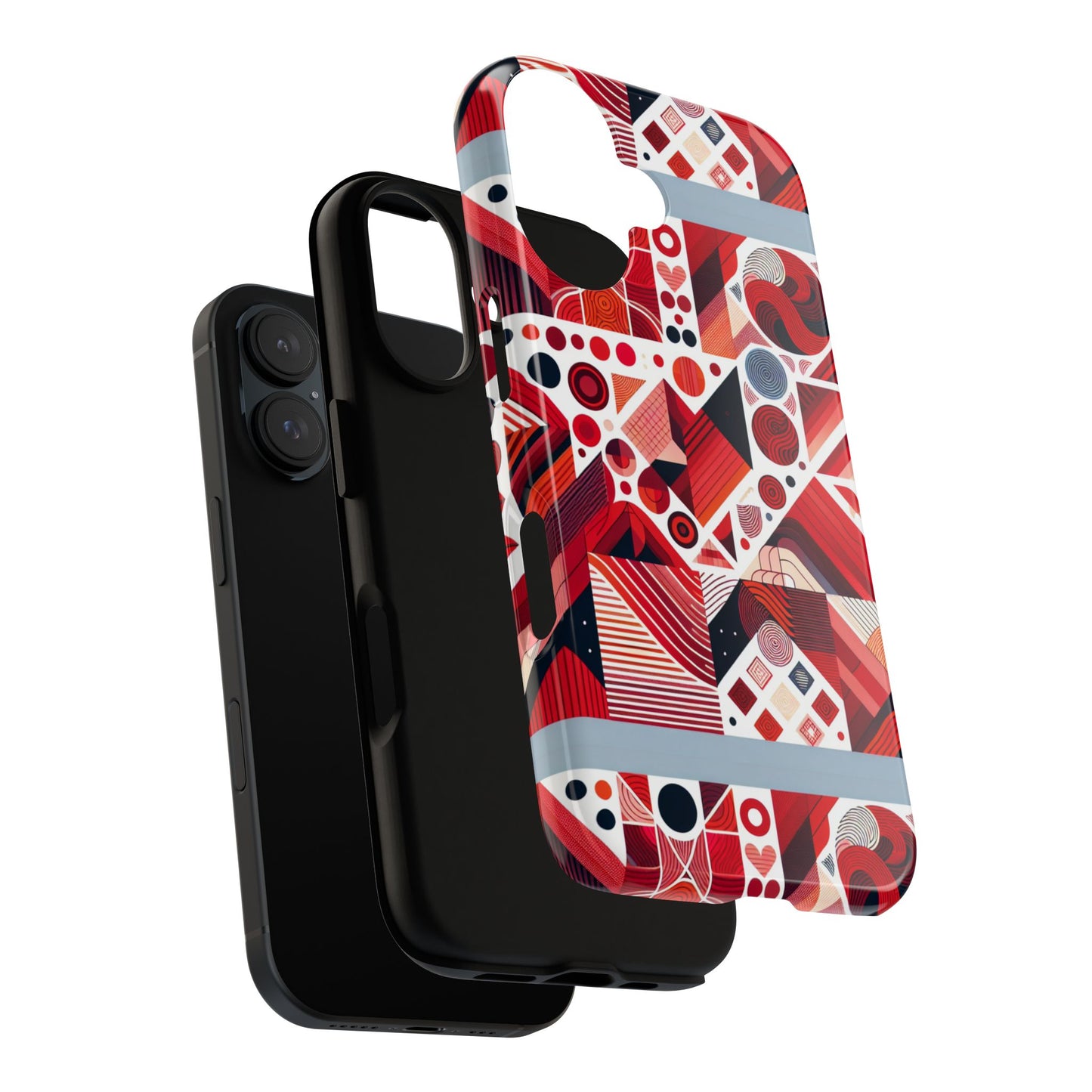 pattern image 8 vibrant shockproof phone case for kids and teens with abstract geometric design compatible with iphone 13, 14, 15 & 16 – all models including pro, pro max & plus