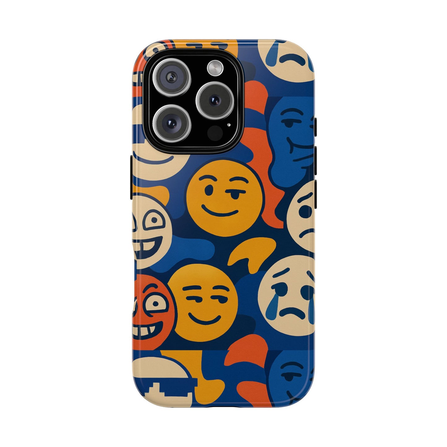 vibrant 3d emoji protective phone case for daily use – bold design for stylish expression – compatible with iphone 13, 14, 15 & 16 – all models including pro, pro max & plus