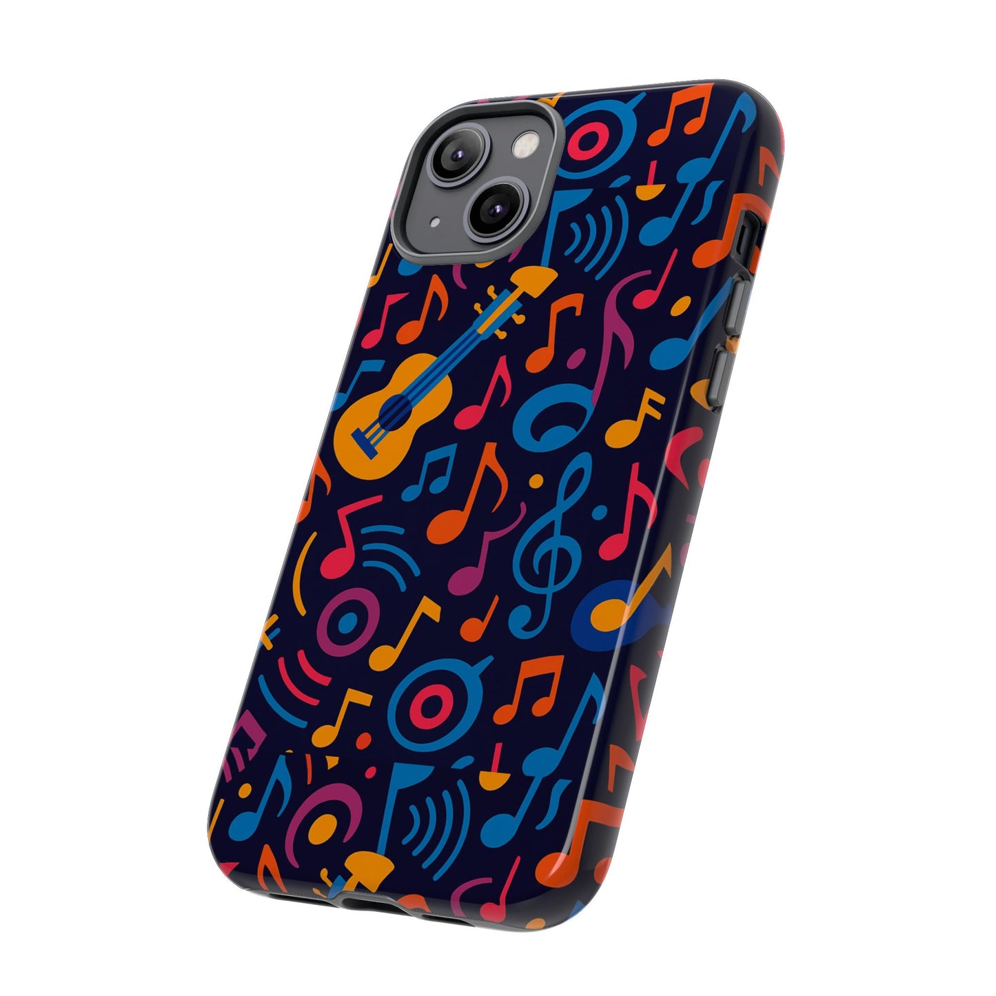 vibrant 3d music design protective phone case for music lovers stylish accessory compatible with iphone 13, 14, 15 & 16 – all models including pro, pro max & plus