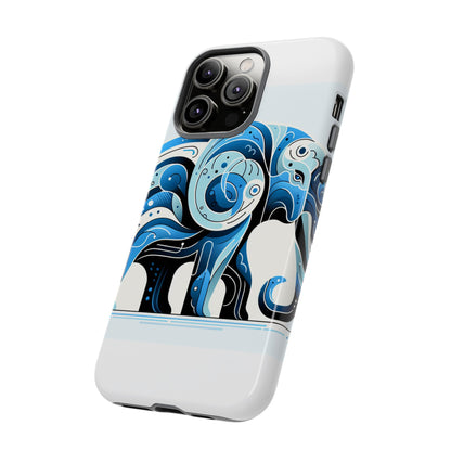 Vibrant 3D Blue Elephant Design Protective Phone Case – Unique Abstract Art Style for Stylish Protection Compatible with iPhone 13, 14, 15 & 16 – all models including Pro, Pro Max & Plus