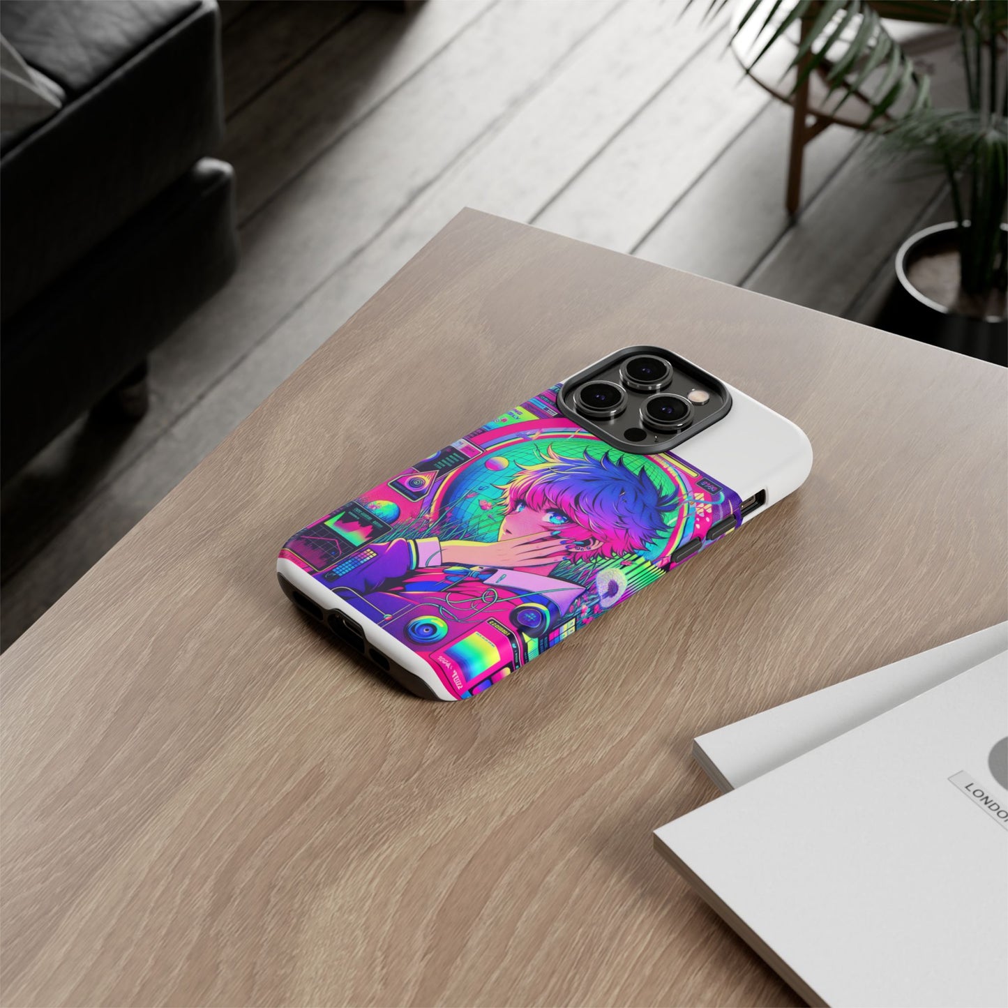 touching grass weekly vibrant protective phone case for smartphones, retro anime design, shock absorbent tpu, uv protected, unique gift for tech enthusiasts