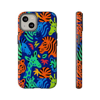 Vibrant Animal Print 3D Wrap Protective Phone Case Stylish Accessory for Men and Women Compatible with iPhone 13, 14, 15 & 16 – All Models Including Pro, Pro Max & Plus