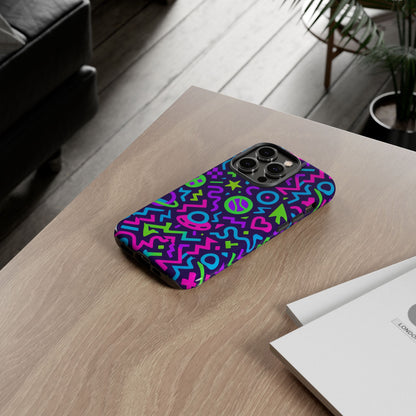 Vibrant Y2K Abstract Protective Phone Case with 3D Wrap Design for Bold Aesthetic Compatible with iPhone 13, 14, 15 & 16 – all models including Pro, Pro Max & Plus