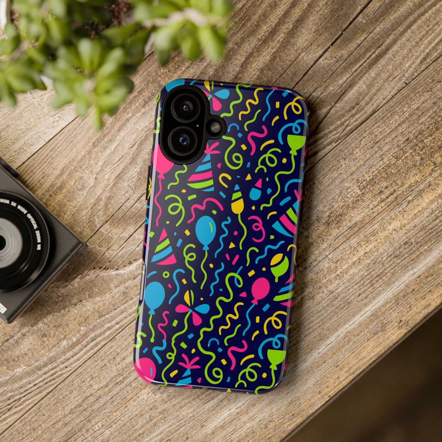vibrant 3d wrap protective phone case with multicolour party design for playful smartphone accessories compatible with iphone 13, 14, 15 & 16 – all models including pro, pro max & plus