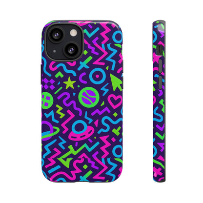 Vibrant Y2K Abstract Protective Phone Case with 3D Wrap Design for Bold Aesthetic Compatible with iPhone 13, 14, 15 & 16 – all models including Pro, Pro Max & Plus