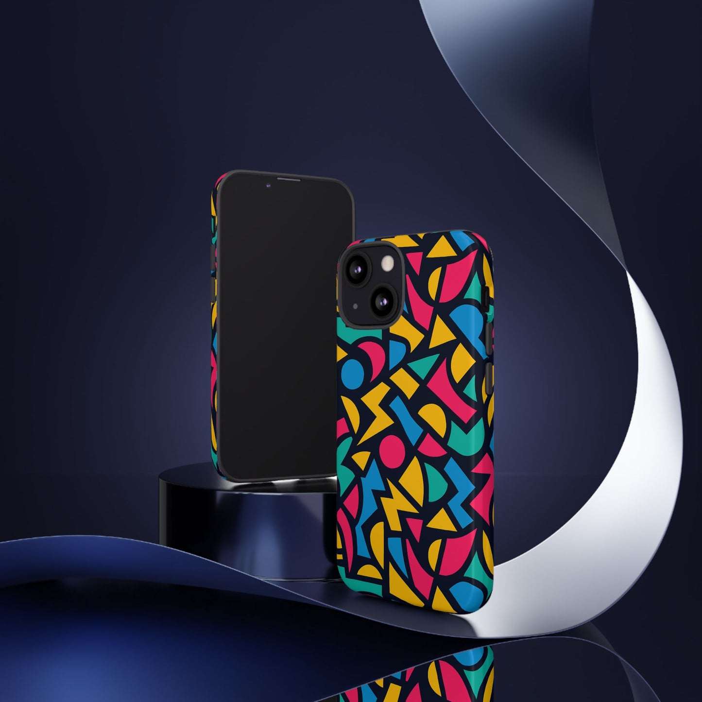 vibrant retro aesthetic phone case – stylish protection in multicolour design – compatible with iphone 13, 14, 15 & 16 – all models including pro, pro max & plus