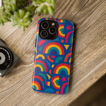 Vibrant 3D Geometric Phone Case in Multicolour Design for Stylish Protection Compatible with iPhone 13, 14, 15 & 16 – all models including Pro, Pro Max & Plus