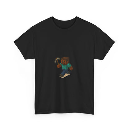 Unisex Heavy Cotton Tee - Retro Gamer Shirt with Pixelated Character for Gaming Enthusiasts and Casual Wear
