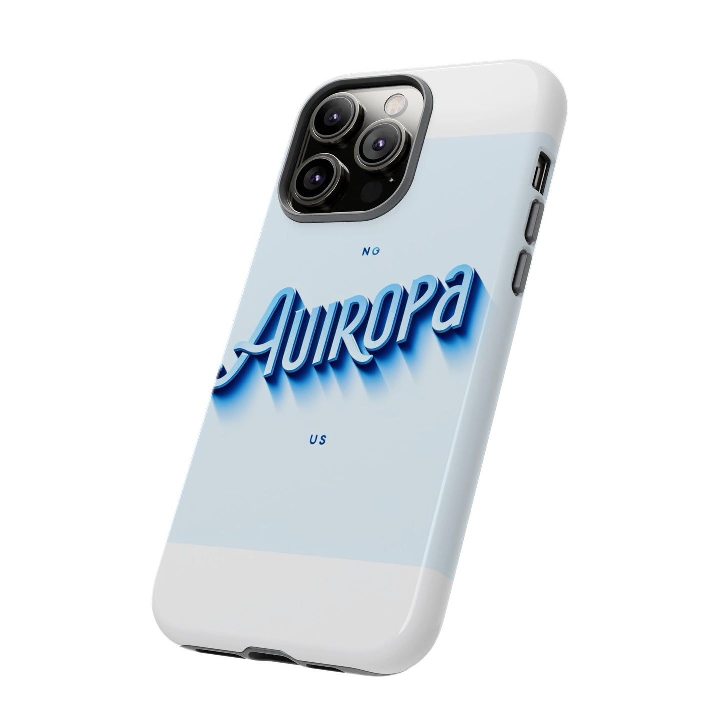 protective phone case with retro typography design in blue for stylish protection, compatible with iphone 13, 14, 15 & 16 – all models including pro, pro max & plus