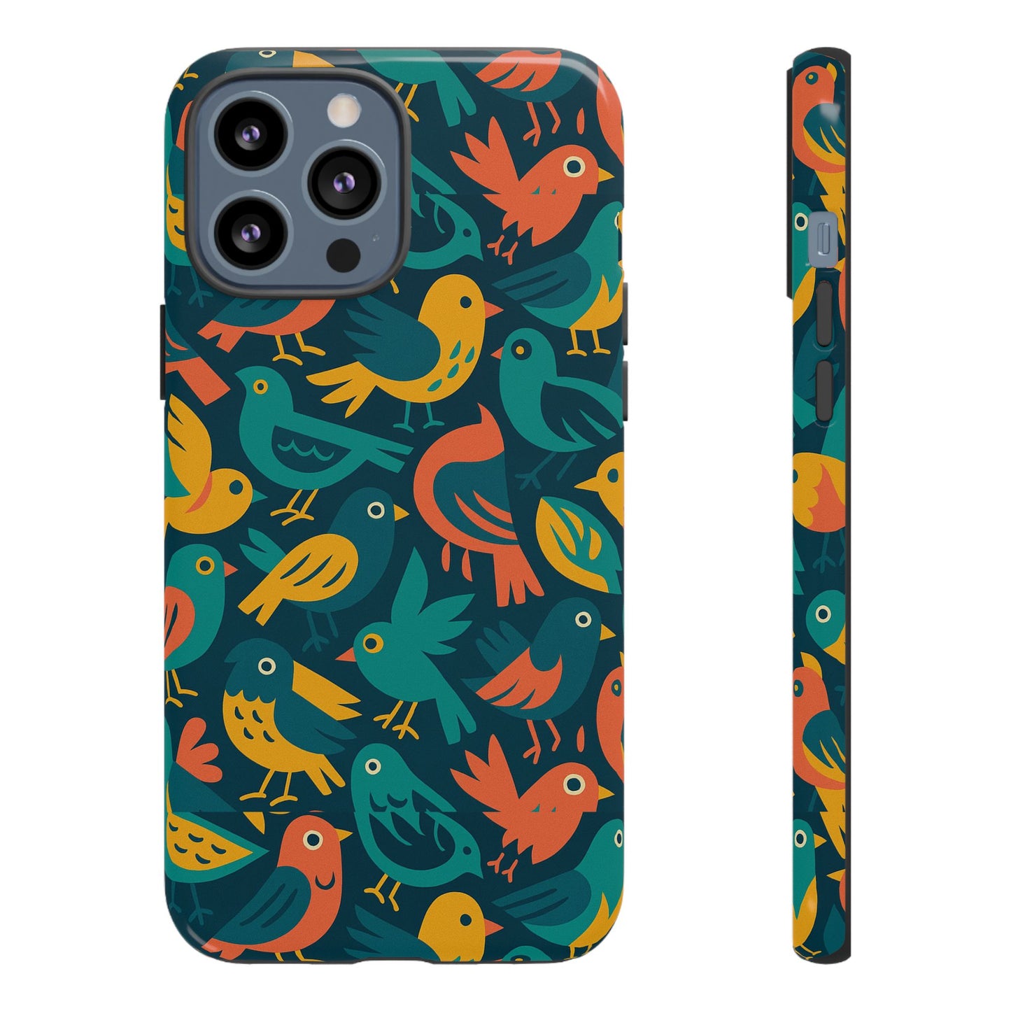multicolour bird pattern 3d wrap protective phone case – vibrant accessory for self-expression compatible with iphone 13, 14, 15 & 16 – all models including pro, pro max & plus