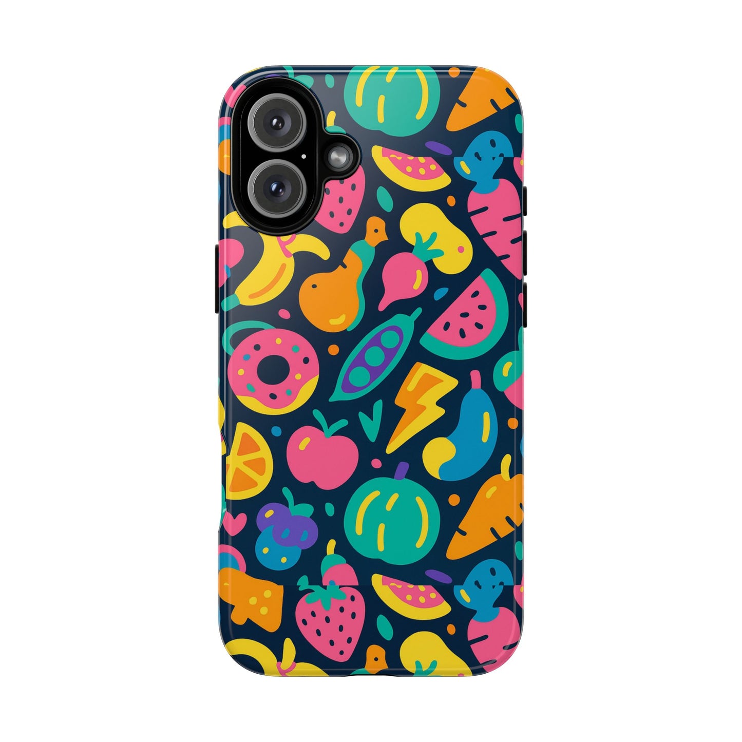 vibrant 3d fruit pattern protective phone case colourful accessory for stylish individuals compatible with iphone 13, 14, 15 & 16 – all models including pro, pro max & plus