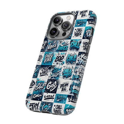 Vibrant 3D Wrap Phone Case in Blue with Playful Retro Design for Stylish Protection Compatible with iPhone 13, 14, 15 & 16 – all models including Pro, Pro Max & Plus