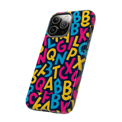 Multicolour 3D Wrap Phone Case with Playful Alphabet Design – Stylish Protection for Smartphones Compatible with iPhone 13, 14, 15 & 16 – All Models Including Pro, Pro Max & Plus