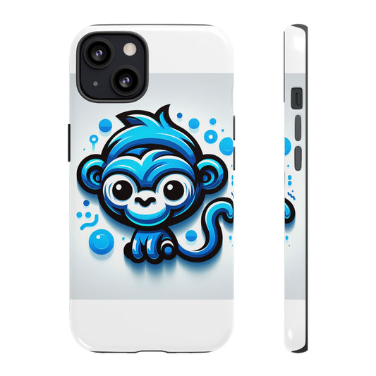 Vibrant 3D Wrap Protective Phone Case with Fun Blue Monkey Design – Stylish Accessory for Men and Women – Compatible with iPhone 13, 14, 15 & 16 – All Models Including Pro, Pro Max & Plus